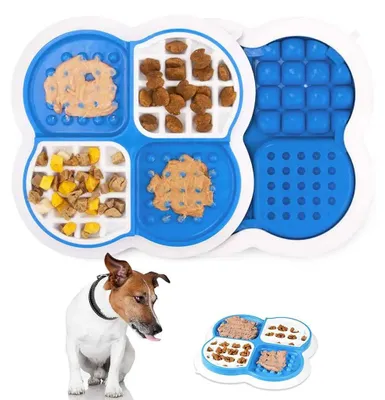 Produktbild von Leckmatte für Hunde, Hundeleckmatte, Hundeleckmatte, Langsamfutter-Leckmatte, Ablenkung beim Hundewaschen, langsame Leckereien, Blau