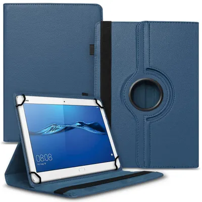 Produktbild von Tablet Hülle für Huawei Mediapad T1 T2 T3 T5 10 Tasche Schutzhülle 360 DrehbarFarben:Blau