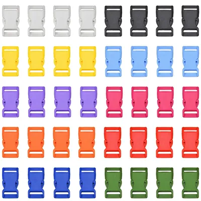 Immagine prodotto di Solidchoice - Set di 40 fibbie in plastica colorata per cinture da 25 mm