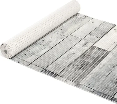 Produktbild von Badematte Anti-Rutsch-Matte Weichschaummatte Premium Holz Dielen Badvorleger grau Breite 65 cm Länge 100 cm