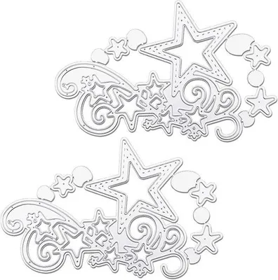 Produktbild von Sterponsmühlen Set für Karten machen und Knutseln mit Stanzvormen und Relief Schablonen silber