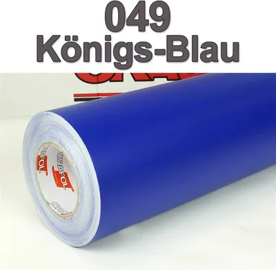 Produktbild von (6,65€/m²) Oracal® Möbelfolie 049 Königsblau Matt 63 cm Breite Laufmeterware selbstklebende Folie Plotterfolie Klebe Folie Oracal 631 matte Küchenfolie