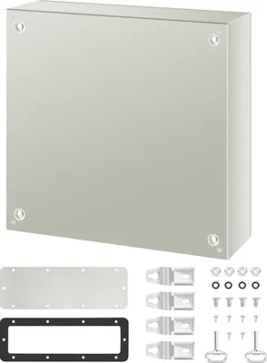 Obrázek produktu pro SucceBuy Ocelová skříň NEMA, 24 x 24 x 8 palců, rozvodná skříň NEMA 4X, vodotěsná a prachotěsná, IP66, venkovní/vnitřní rozvodná skříň, s montážní deskou