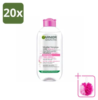 Imagen del producto de 20 unidades de Garnier SkinActive, agua micelar para piel sensible, 200 ml - Paquete económico - 20 unidades