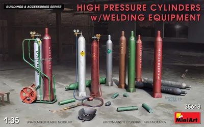 Obrázek produktu pro High Pressure Cylinders w/Welding Equipment - MiniArt 35618 1:35