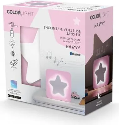 Produktbild von Bigben Bluetooth portabler Lautsprecher COLORLIGHT Narvy Stern LED pink AU385427