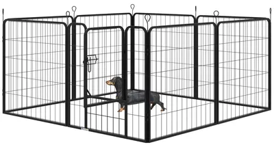 Produktbild von PawHut Welpenauslauf Laufstallr Laufgitter individuell gestaltbar Metall