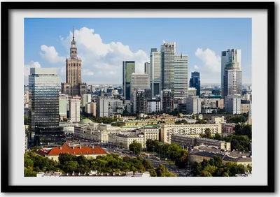Produktbild von Bild - Bilder - Bilderrahmen - 70 cm x 50 cm - MDF-Rahmen, Wandkunst Warschau, Polen