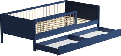 Produktbild von Kinderbett 190x90cm dunkelblau mit Schubladen ADAM