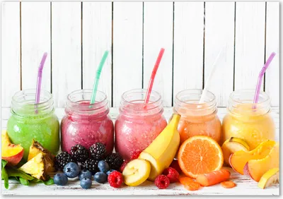 Produktbild von Tulup® Glas-Bild - 100 x 70 - Wandbild aus Glas - Wandkunst - Wandbild hinter gehärtetem Sicherheitsglas - Essen & Getränke - Fruchtcocktails - Mehrfarbig