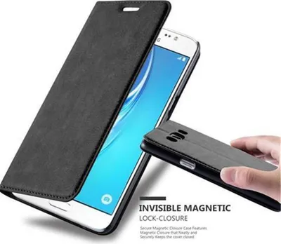 Produktbild von Cadorabo Hülle für Samsung Galaxy J5 2016 Schutz Hülle in Schwarz Handyhülle Etui Case Cover Magnetverschluss