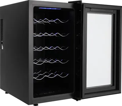 Image de Réfrigérateur à vin 18 bouteilles avec température réglable noir 46 L