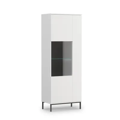 Produktbild von AX LIVING Vitrinenschrank Glas Queba QT07 – 70cm Breite, Modern Weiß