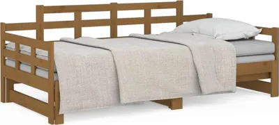 Obrázek produktu pro vidaXL Rozkládací denní postel Honey Brown z masivní borovice 2x(90x190) cm