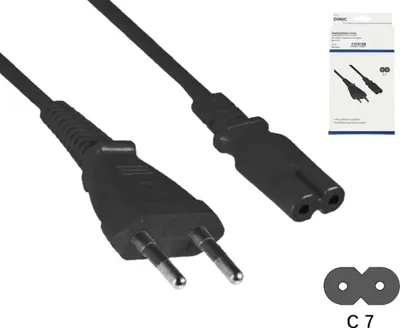 Produktbild von DINIC CB-8-KB, 1,8 m, Netzstecker Typ C, IEC C7, H03VVH2-F