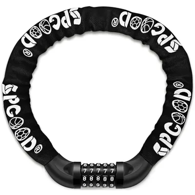 Immagine prodotto di Lucchetto per bicicletta a catena con combinazione - 830 mm - 7 mm - Nero