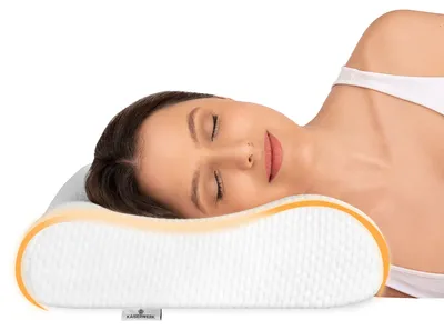 Produktbild von KAISERWERK Kopfkissen - weich & stützend - Ergonomisches Kopfkissen aus Memory Foam für einen erholsameren und angenehmeren Schlaf - 9cm/12cm Höhe