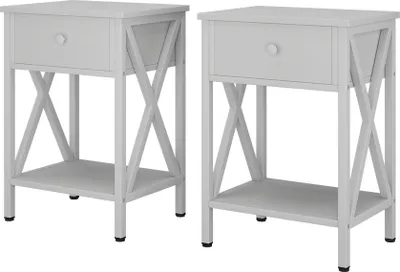 Image de Table de chevet Vicco Keno Blanc Lot de 2, Model 49818