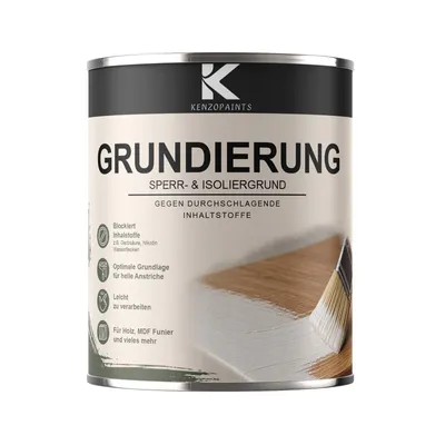 Produktbild von Kenzopaints Grundierung Sperrgrund Isoliergrund für Holz, MDF & Möbel - 2,5Liter