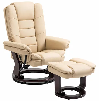 Image de Fauteuil relax inclinable 135¡ã grand confort pivotant 360¡ã avec repose-pieds revšºtementPolyuréthanebeige