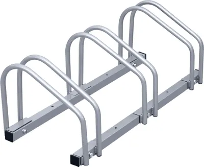Produktbild von Clanmacy Fahrradständer für 3 Fahrräder, 70.5x32x26cm, aus verzinkt Stahl, Radständer, känn Boden/Wandmontage, für Reifenbreiten 3,5 - 5,5 cm, Silber