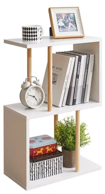 Image de Table d'appoint étroite avec étagère ouverte, hauteur 60 cm, couleur blanche