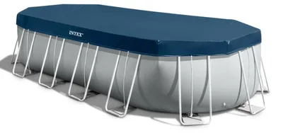 Produktbild von Intex Pool Abdeckplane Oval Frame 610 x 305 cm Blau Robust