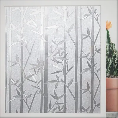 Produktbild von Fensterfolie Finnez Fensterfolie Bambus Sichtschutz Selbstklebende Blickdichte Klebefolie 3D Dekofolie Statisch Anti-UV für Badezimmer, Schlafzimmer,