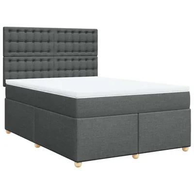 Produktbild von vidaXL Boxspringbett mit Matratze Dunkelgrau 160x200 cm Stoff