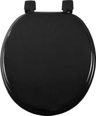 Productafbeelding van Famanu toiletzitting, MDF, zwart, 47 x 37 x 5 cm - Soft-Close mechanisme