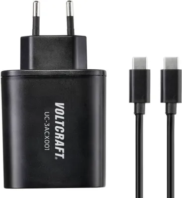 Produktbild von VOLTCRAFT UC-3ACX001 USB Ladegerät 38 W 2x USB-A, 1x USB-C® USB PD Schwarz Innenbereich