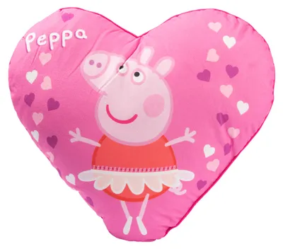 Produktbild von Peppa Wutz Kissen - Plüsch Herz Dekokissen Zierkissen Kopfkissen Pink 45 x 45 cm