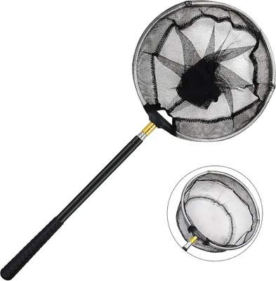 Imagen del producto de Red de limpieza para piscinas con mástil telescópico de acero inoxidable de 1,5 metros, resistente, para piscinas y estanques