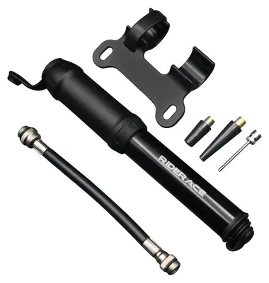 Image de Pompe à vélo, design compact, gonflage rapide, noire