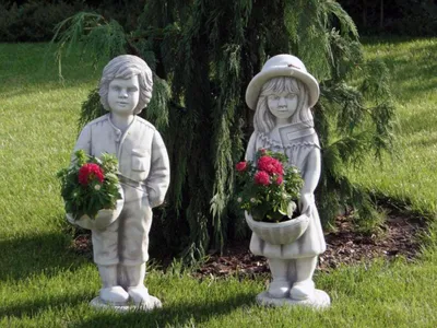 Image de Figurine Pot de fleur Plante Pot de décoration Figurine Pots de fleur Jardin Vases S101085