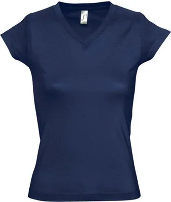 Image de SOLS - T-shirt « Moon » à col en V pour femmes LT1485 (M) (bleu foncé)