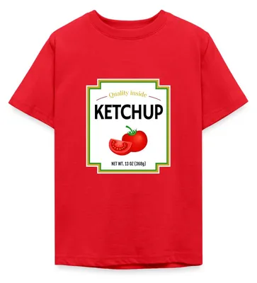 Produktbild von Spreadshirt Ketchup Partner Kostüm Fasching Karneval Teenager T-Shirt, 134/146 (9-11 Jahre), Rot