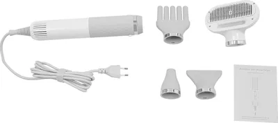 Produktbild von Haustier-Haartrockner - Handgerät Grooming-Gebläse - EU-Stecker - 3 Stufen für Luftstrom und Temperatur - Unter 1000 W - CE - Weiß
