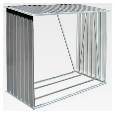 Produktbild von Brennholzlager aus verzinktem Stahl 163 x 83 x 154 cm Grau