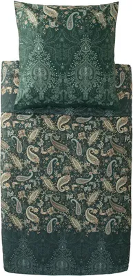 Produktbild von Bassetti Satin-Bettwäsche-Garnitur MONNALISA Farbe VERDE V1 Größe 200x200+2x80x80