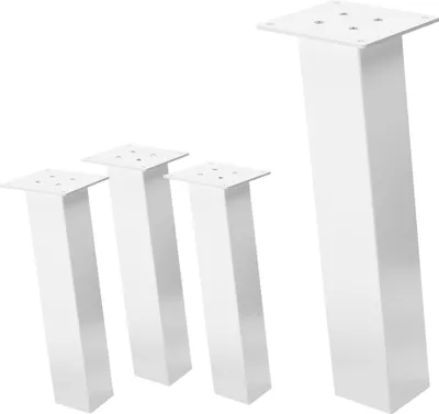 Obrázek produktu pro ML-Design sada 4 noh stolu / podnoží lavice úhlové, 42 cm, lesklá bílá, z práškově lakované oceli, hranaté, profil 8x8 cm, sklon ve tvaru I 96°