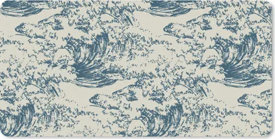 Produktbild von MuchoWow® Schreibtischunterlage Wasser - Japan - Muster 80x40 cm - XXL Mauspad - Gaming Mauspad