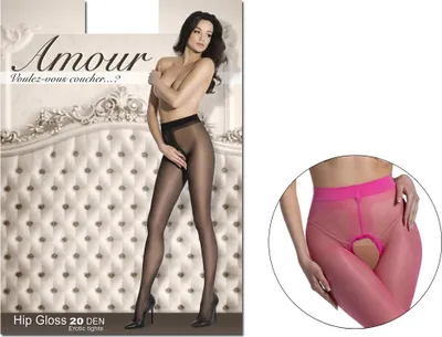 Produktbild von Glitzernde rosa Strumpfhose mit offenem Schritt 5-6 Pink Bonbon