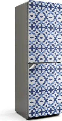 Produktbild von Geometrisches Wiederholungsmuster – Kühlschrank Aufkleber – Klebefolie Kühlschrank – Kühlschrank Nachbildung – Kühlschrankfolie selbstklebend – Küchen Nachbildungation – 60x180 cm