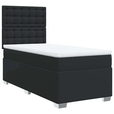 Produktbild von vidaXL Boxspringbett mit Matratze Schwarz 80x200 cm Kunstleder