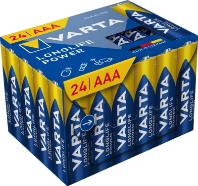 Produktbild von Varta Longlife, Einwegbatterie, AAA, Alkali, 1,5 V, 24 Stück(e), 44,5 mm
