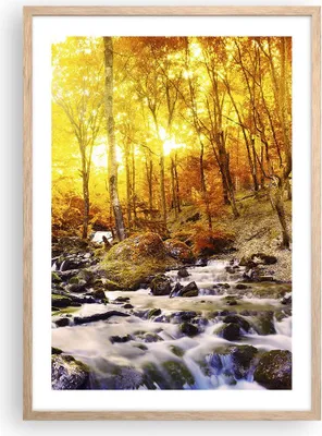 Produktbild von Gerahmtes Poster - Rahmen in heller Eiche - Berge Bach Wasser - 50x70 cm - Wand Bild - Wanddeko - Wandbilder - Wandposter - Bilderrahmen - Bilder - Kunstdruck - Wandbild - P2NPA50x70-3717