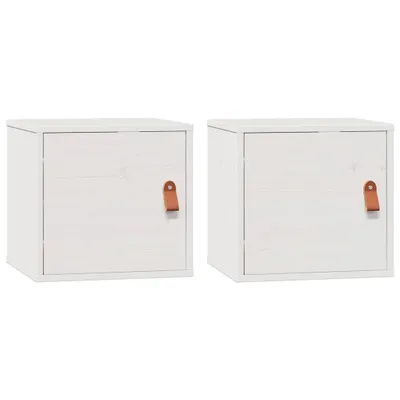 Immagine prodotto di vidaXL Armadi a muro 2 pz. Bianco 31,5x30x30 cm in legno di pino massiccio