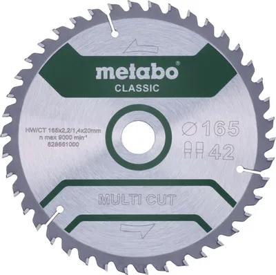 Produktbild von Metabo Sägeblatt multi cut - classic, 165x20 Z42 FZ/TZ 5° /B