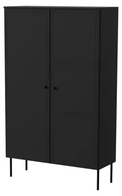 Obrázek produktu pro Cama Vitrína PALAZZO BIS 100x39x166 matná černá, Úložná skříňka, Podlahový, Skříňka u zdi, 6 police/polic, 2 dveře/dveří, Černá